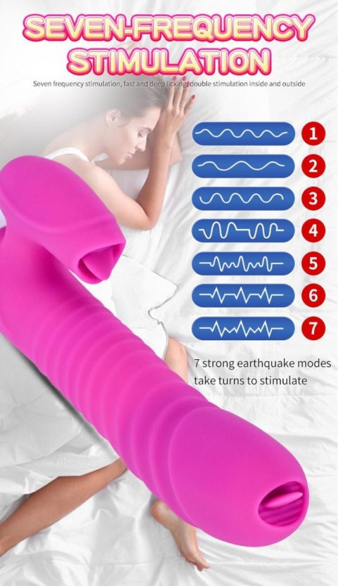 Silicone Vibrator Heating, purple - Wibrator króliczek