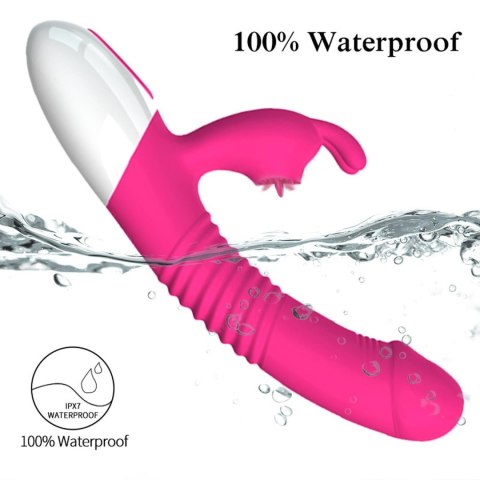 Wibrator- Silicone Vibrator USB 7 Powerful Licking and Thrusting Modes - Wibrator króliczek