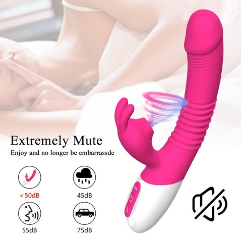 Wibrator- Silicone Vibrator USB 7 Powerful Licking and Thrusting Modes - Wibrator króliczek