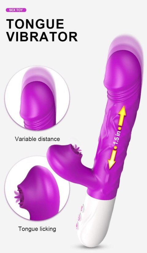 Wibrator- SiliconeTongue Vibrator, USB 10 Function