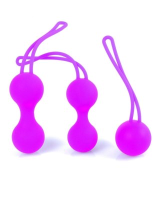 Silicone Kegal Balls Set - Purple - zestaw kulek gejszy