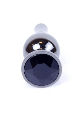 Dark Silver BUTT PLUG- Black - Metalowy korek analny