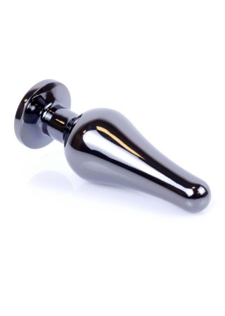 Dark Silver BUTT PLUG- Black - Metalowy korek analny