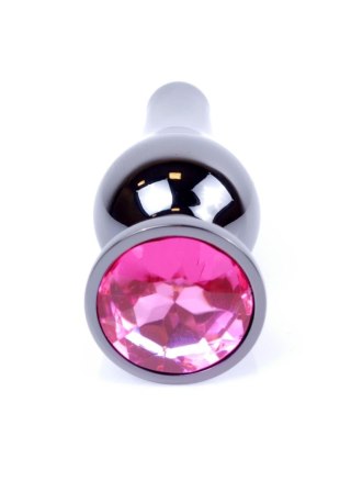 Dark Silver BUTT PLUG- Pink - Metalowy korek analny