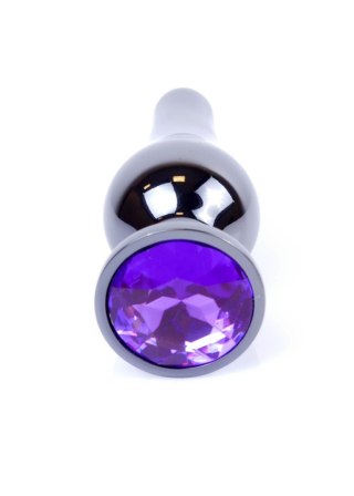 Dark Silver BUTT PLUG- Purple - Metalowy korek analny