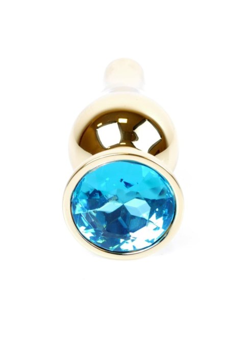 Gold BUTT PLUG- Light Blue - Metalowy korek analny