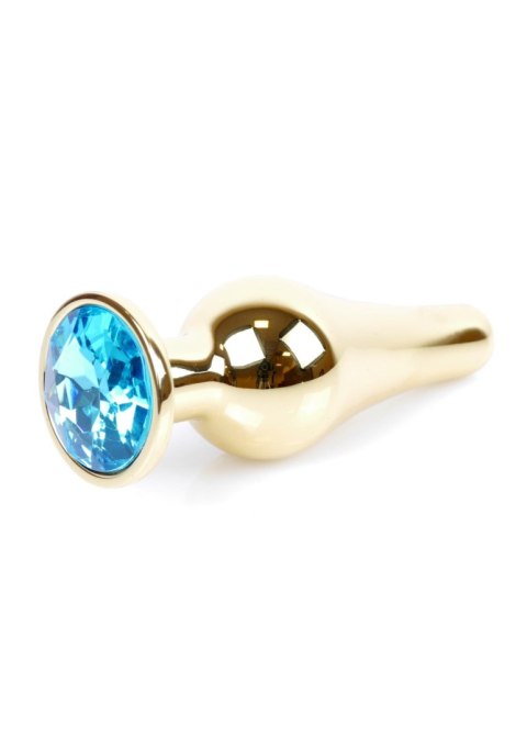 Gold BUTT PLUG- Light Blue - Metalowy korek analny