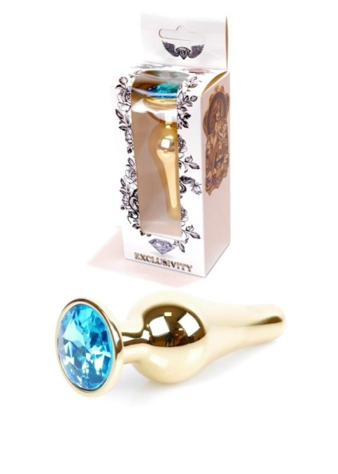 Gold BUTT PLUG- Light Blue - Metalowy korek analny