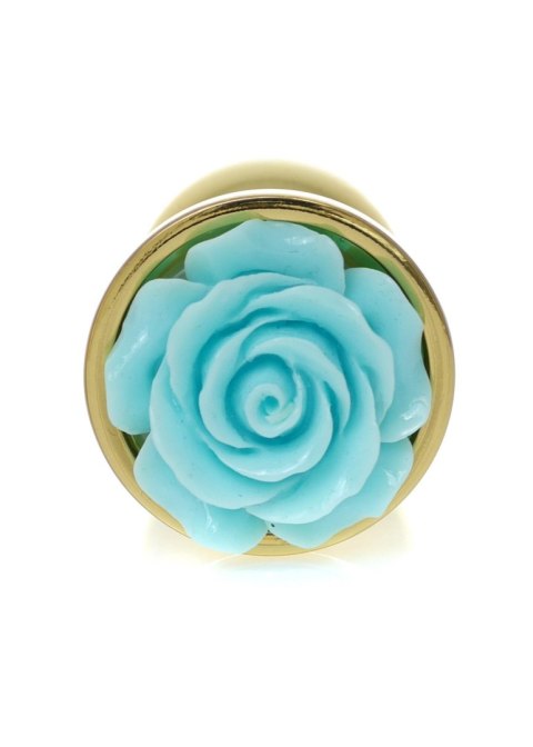 Gold PLUG ROSE- Light Blue - Metalowy korek analny