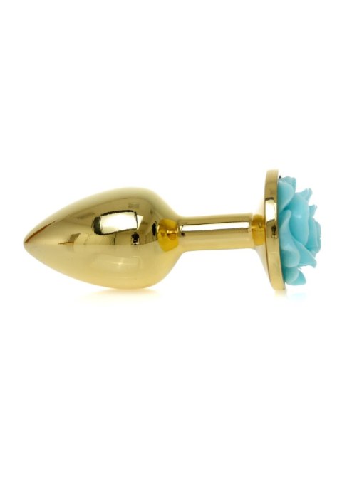 Gold PLUG ROSE- Light Blue - Metalowy korek analny