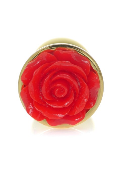 Gold PLUG ROSE- Red - Metalowy korek analny