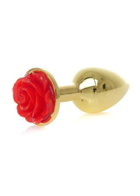 Gold PLUG ROSE- Red - Metalowy korek analny