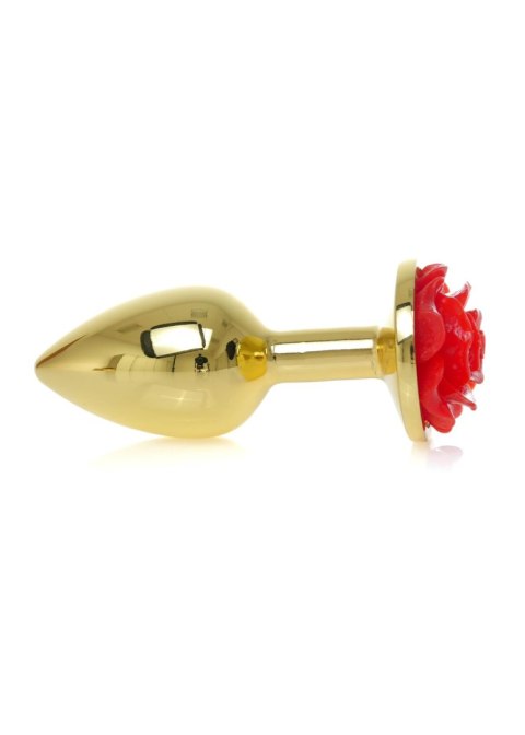 Gold PLUG ROSE- Red - Metalowy korek analny