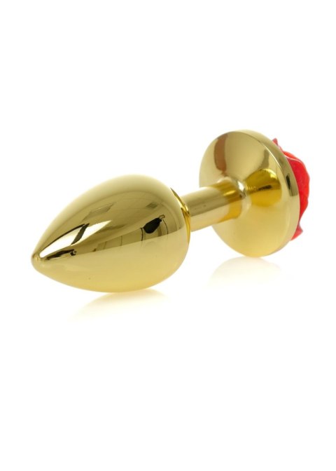 Gold PLUG ROSE- Red - Metalowy korek analny