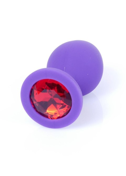 Purple Silicon PLUG Medium- Red Diamond - Korek analny, zatyczka analna