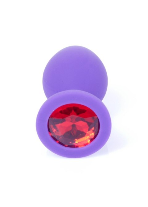 Purple Silicon PLUG Medium- Red Diamond - Korek analny, zatyczka analna