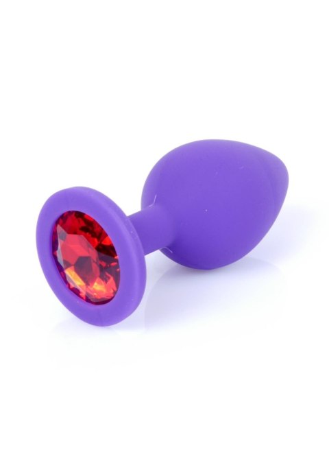 Purple Silicon PLUG Medium- Red Diamond - Korek analny, zatyczka analna