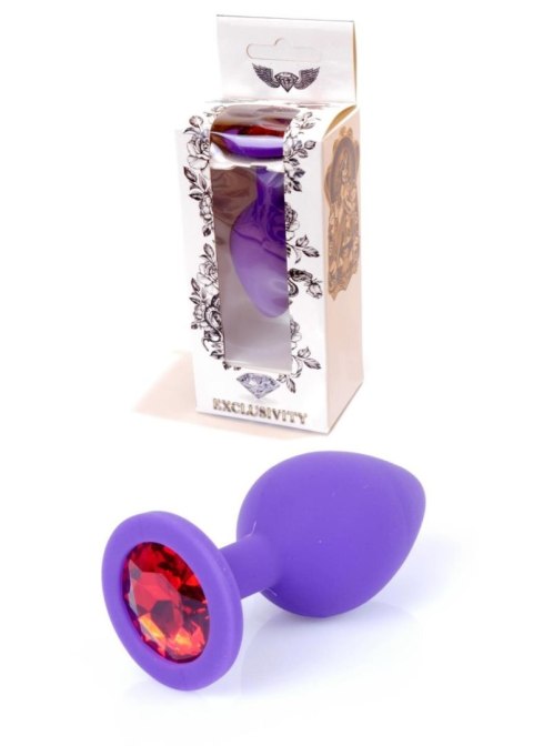 Purple Silicon PLUG Medium- Red Diamond - Korek analny, zatyczka analna