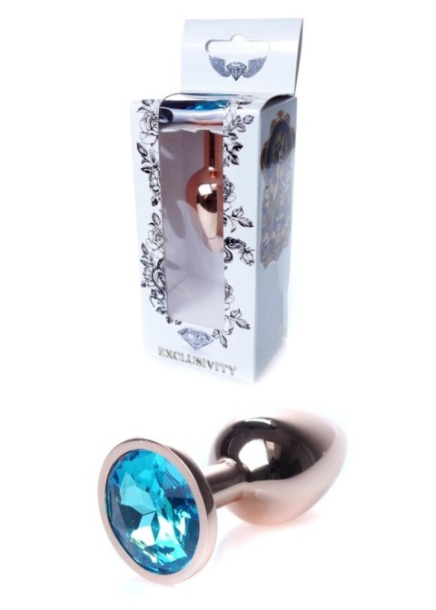 Red Gold PLUG- Light Blue - Metalowy korek analny