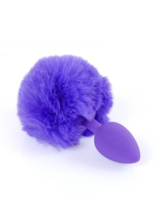 Silicon PLUG - Bunny Tail - Purple - Korek analny z pomponem