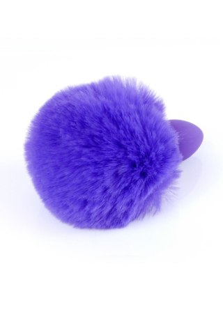 Silicon PLUG - Bunny Tail - Purple - Korek analny z pomponem