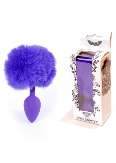 Silicon PLUG - Bunny Tail - Purple - Korek analny z pomponem