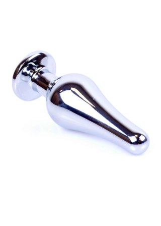 Silver BUTT PLUG- Clear - Metalowy korek analny