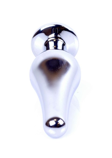 Silver BUTT PLUG- Clear - Metalowy korek analny