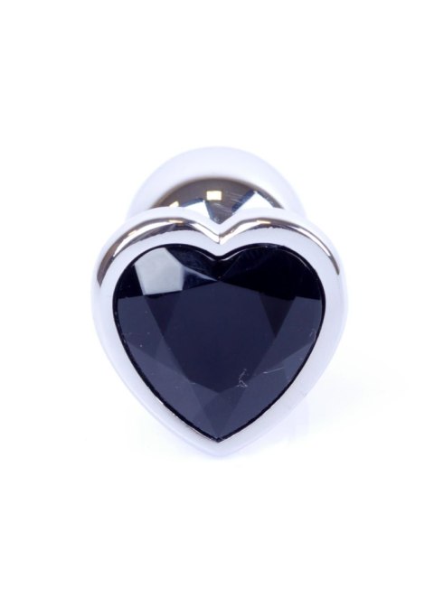 Silver Heart PLUG- Black - Zatyczka analna w kształcie serca