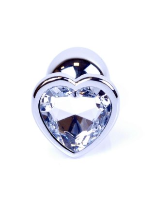 Silver Heart PLUG- Clear - Zatyczka analna w kształcie serca