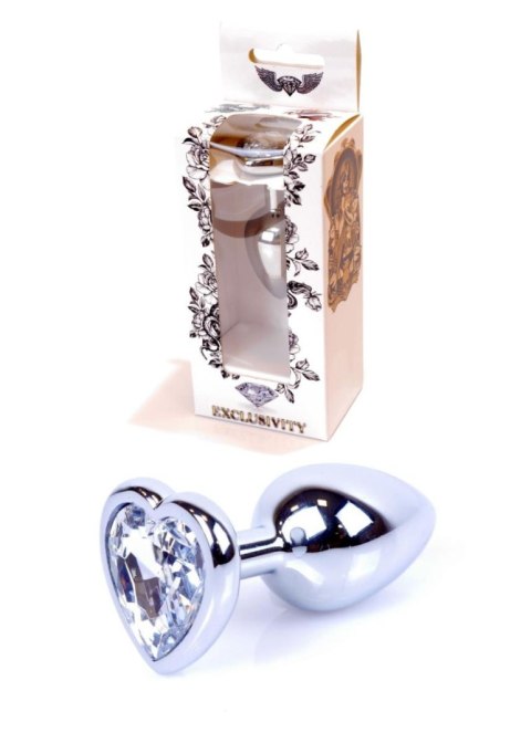 Silver Heart PLUG- Clear - Zatyczka analna w kształcie serca