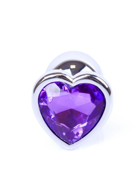 Silver Heart PLUG- Purple - Zatyczka analna w kształcie serca