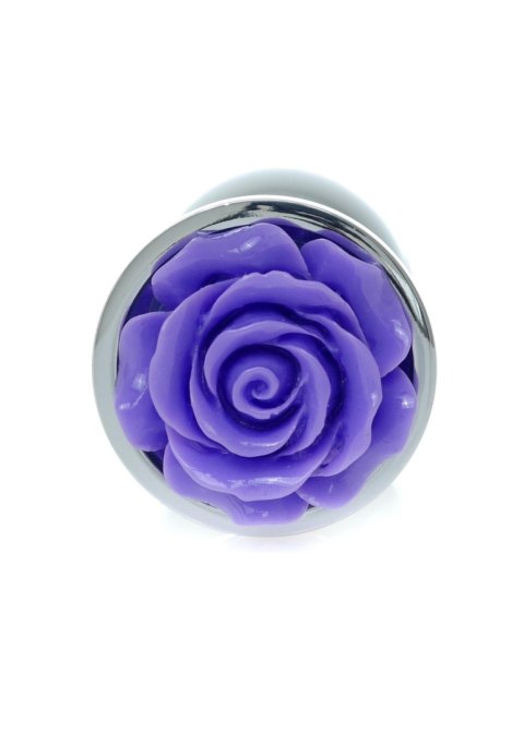 Silver PLUG ROSE- Purple - Metalowy korek analny