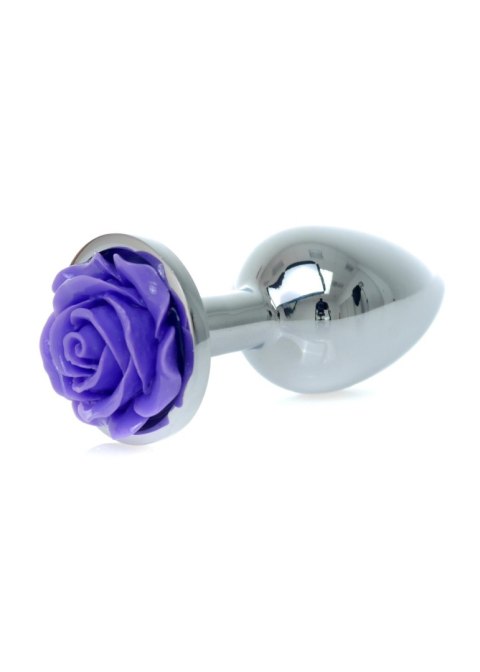 Silver PLUG ROSE- Purple - Metalowy korek analny