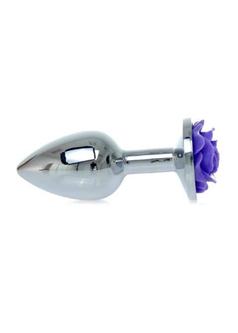 Silver PLUG ROSE- Purple - Metalowy korek analny