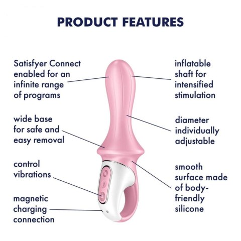 Satisfyer Air Pump Booty 5 Connect App red - Wibrator analny