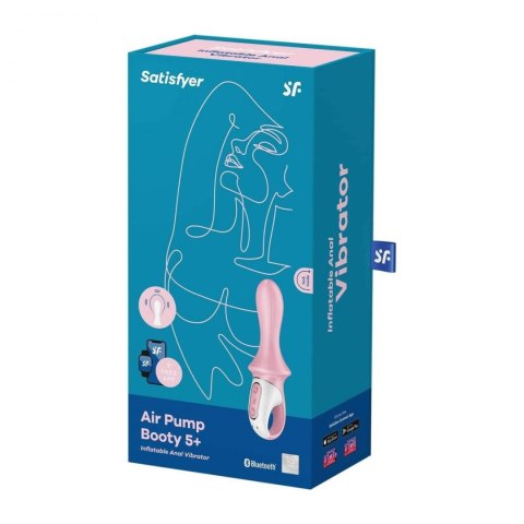 Satisfyer Air Pump Booty 5 Connect App red - Wibrator analny