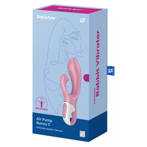 SATISFYER Air Pump Bunny 2 light red - Wibrator króliczek z opją napompowania