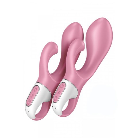 SATISFYER Air Pump Bunny 2 light red - Wibrator króliczek z opją napompowania