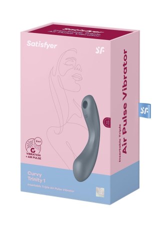 Satisfyer Curvy Trinity 1 bluegrey - bezdotykowy masażer łechtaczki