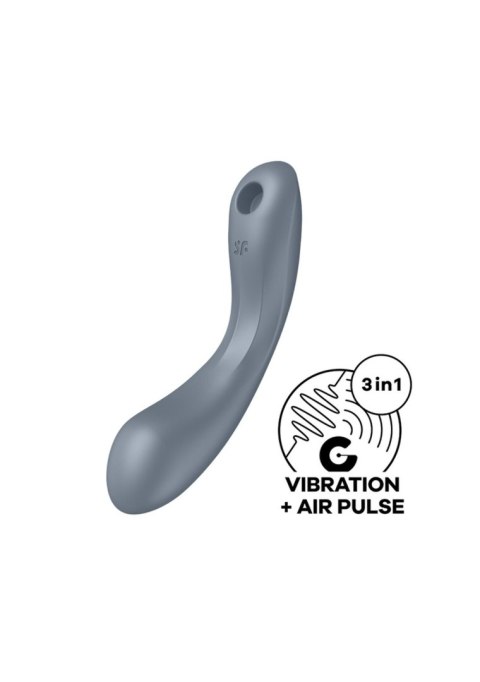 Satisfyer Curvy Trinity 1 bluegrey - bezdotykowy masażer łechtaczki