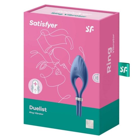 Satisfyer Duelist Ring Vibrator (Blue) - WIbrujący pierścień erekcyjny