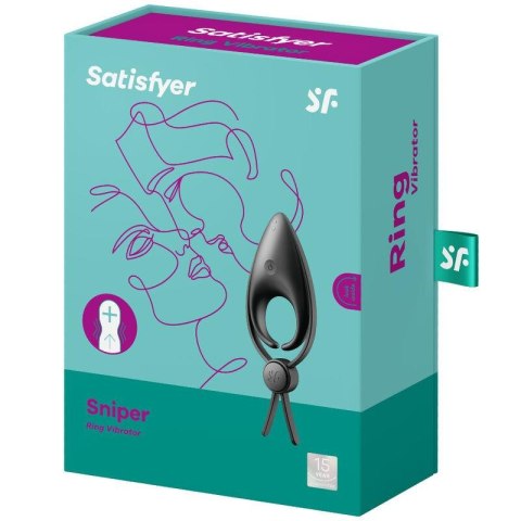 Satisfyer Sniper (Black) - WIbrujący pierścień erekcyjny