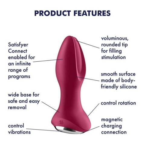 Satisfyer Rotator Plug 2 Connect App (Violet) - Wibrujący korek analny