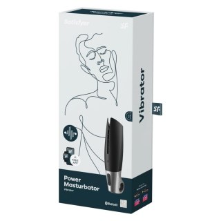 Satisfyer Power Masturbator black silver Masturbator wibrujący sterowany smartphonem