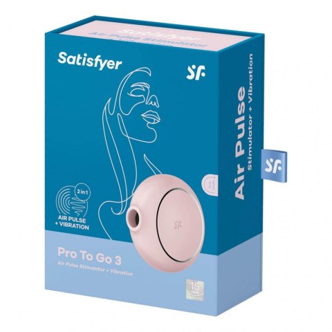 Satisfyer Pro To Go 3 rose - bezdotykowy masażer łechtaczki