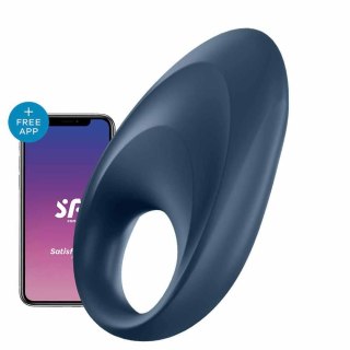 Satisfyer Ring - Mighty One Black - Wibrujący pierścień sterowany smartphonem