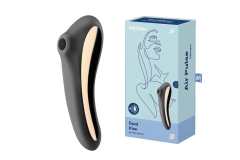 Satisfyer Dual Kiss (Black) - bezdotykowy masażer łechtaczki