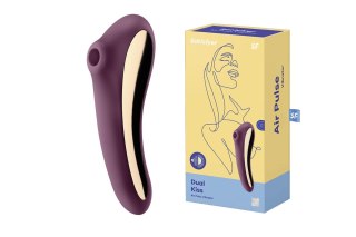 Satisfyer Dual Kiss (Wine Red) - bezdotykowy masażer łechtaczki