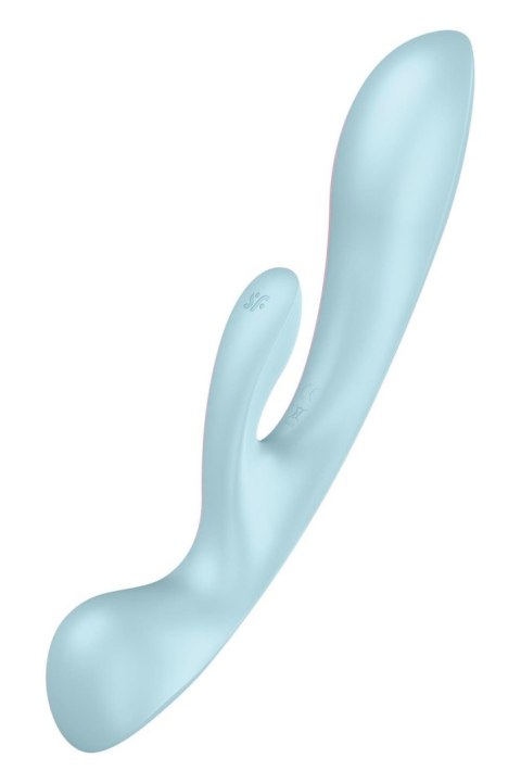 Satisfyer Triple Oh light blue - Wibrator króliczek